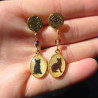 Boucles d'oreilles chat résine - Dorées
