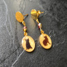 Boucles d'oreilles chat résine - Dorées