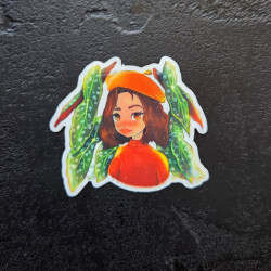 Sticker fille aux plantes