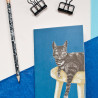 Petit carnet bleu chat