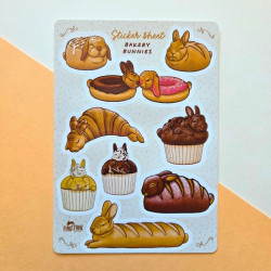Stickers lapins viennoiseries