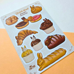 Stickers lapins viennoiseries