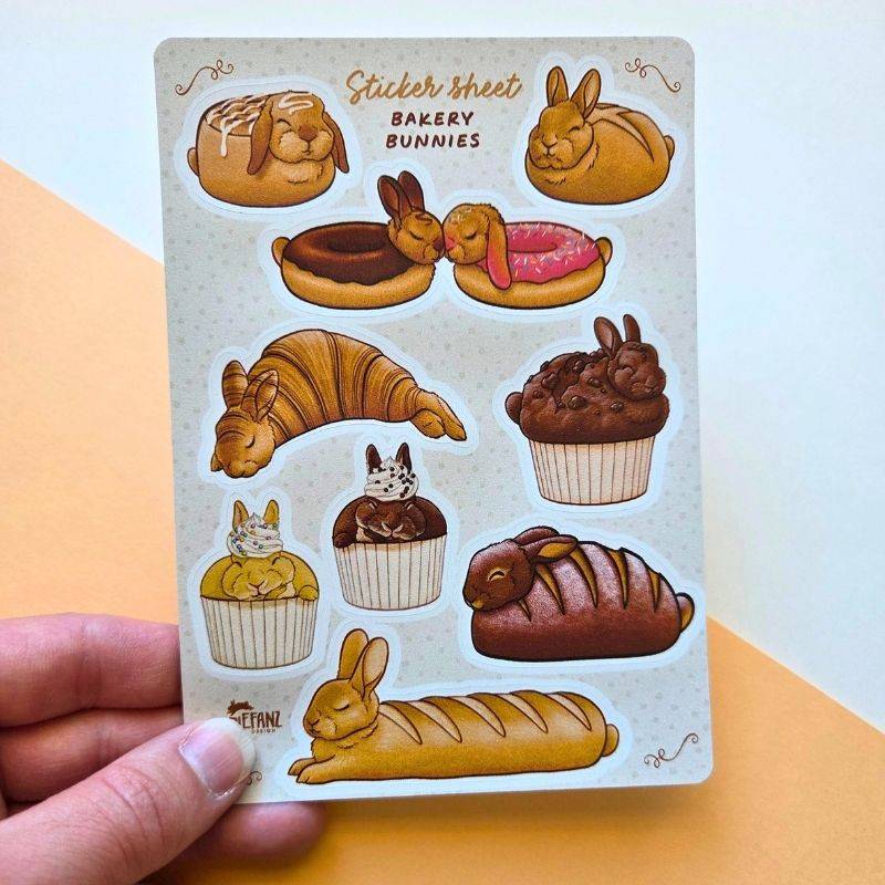 Stickers lapins viennoiseries