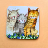 Sous-verre chat - Les 3 amis
