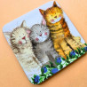 Sous-verre chat - Les 3 amis