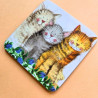 Sous-verre chat - Les 3 amis