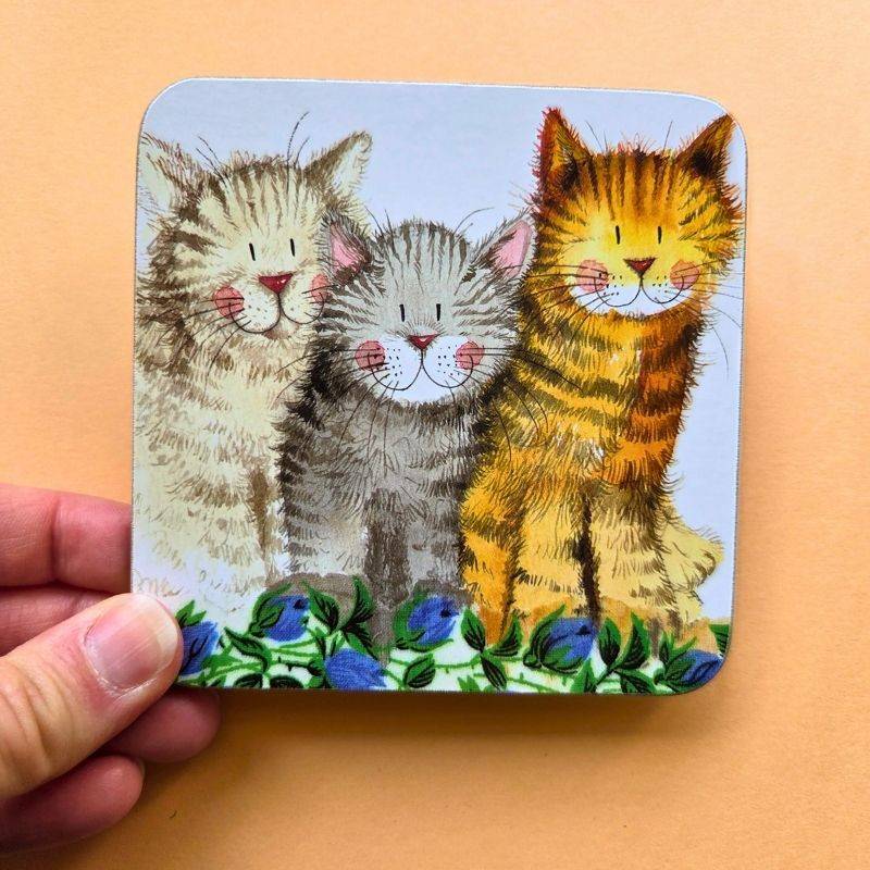 Sous-verre chat - Les 3 amis