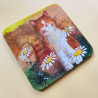 Sous-verre chat - Daisies