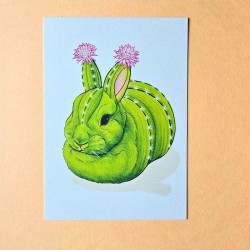 Carte postale lapin cactus