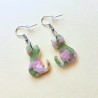 Boucles d'oreilles - Vert et beige