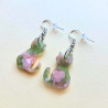 Boucles d'oreilles - Vert et beige