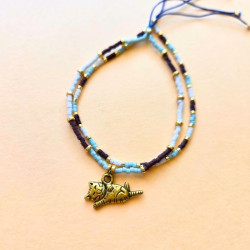 Bracelet perle du japon - Marron et bleu