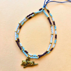 Bracelet perle du japon - Marron et bleu