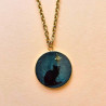 Collier chat résine - Bleu gris
