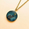 Collier chat résine - Bleu gris