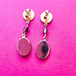 Boucles d'oreilles chat résine - Dorées