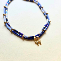 Bracelet perle du japon - Bleu et blanc