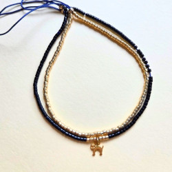 Bracelet perle du japon - Noir et doré