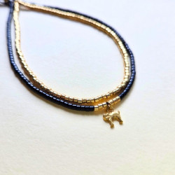 Bracelet perle du japon - Noir et doré