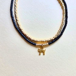 Bracelet perle du japon - Noir et doré