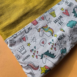 Pochette à livre  - licorne jaune