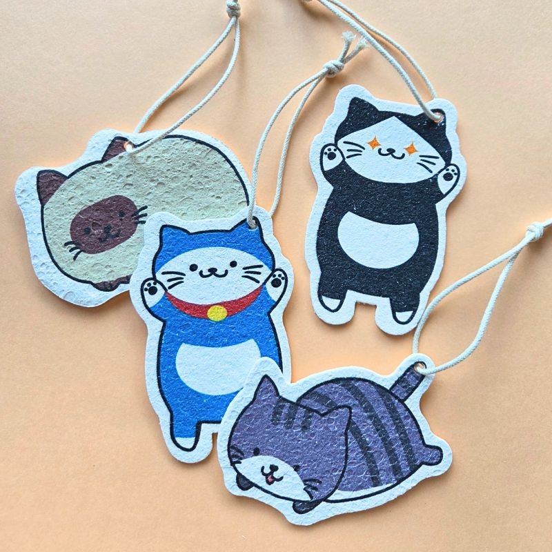 Lot de 4 éponges compactes chats
