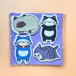 Lot de 4 éponges compactes chats