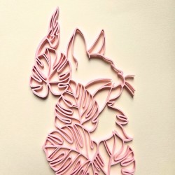 Treillis plante chat - rose