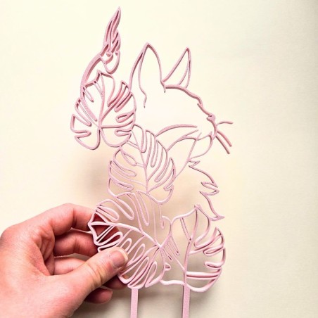 Treillis plante chat - rose