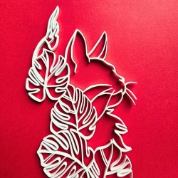 Treillis plante chat - blanc