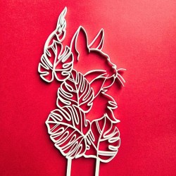 Treillis plante chat - blanc