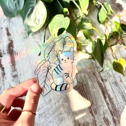 Sticker attrape soleil chat assis