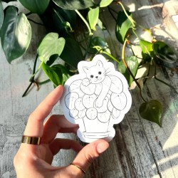 Sticker attrape soleil chat pilea