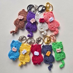 Porte-clefs tricoté Potiron Family