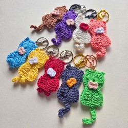 Porte-clefs tricoté Potiron Family