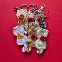 Porte-clefs tricoté Potiron Family