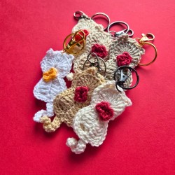 Porte-clefs tricoté Potiron Family