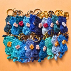 Porte-clefs tricoté Potiron Family