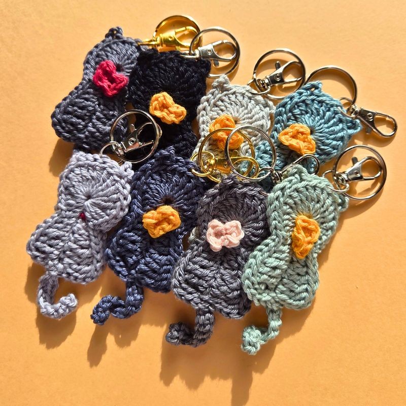 Porte-clefs tricoté Potiron Family