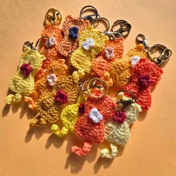 Porte-clefs tricoté Potiron Family