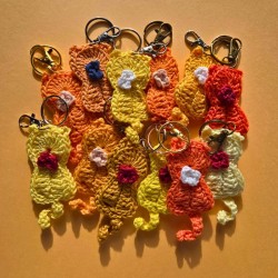 Porte-clefs tricoté Potiron Family