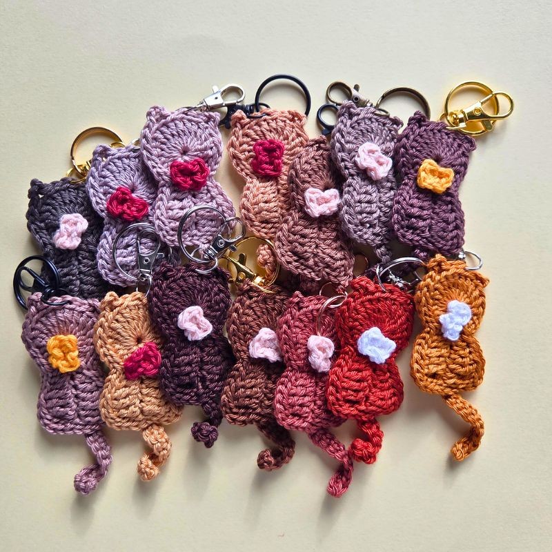 Porte-clefs tricoté Potiron Family