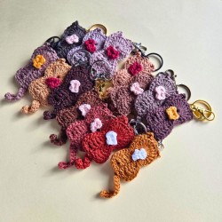 Porte-clefs tricoté Potiron Family