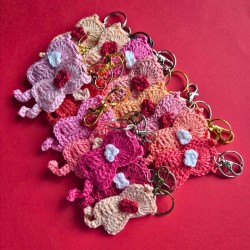 Porte-clefs tricoté Potiron Family