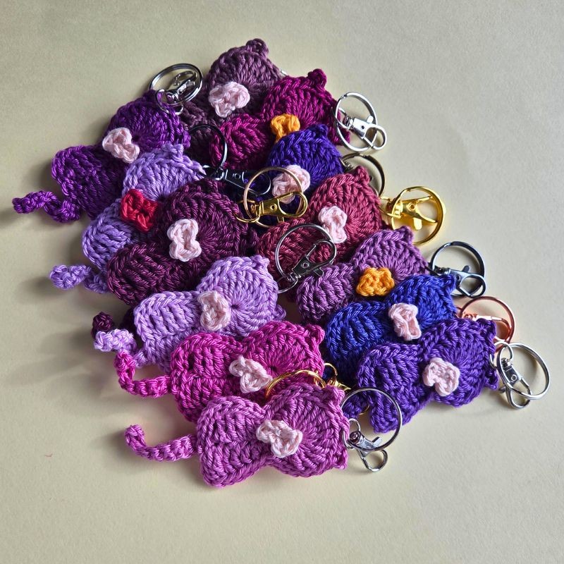 Porte-clefs tricoté Potiron Family