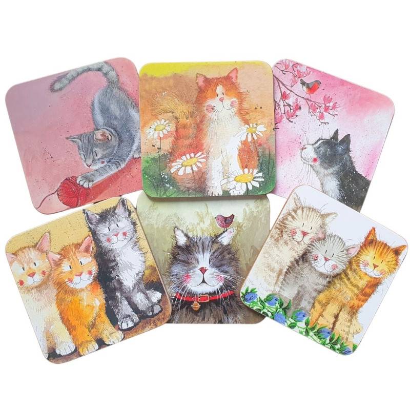 Lot de 6 sous-verre chat
