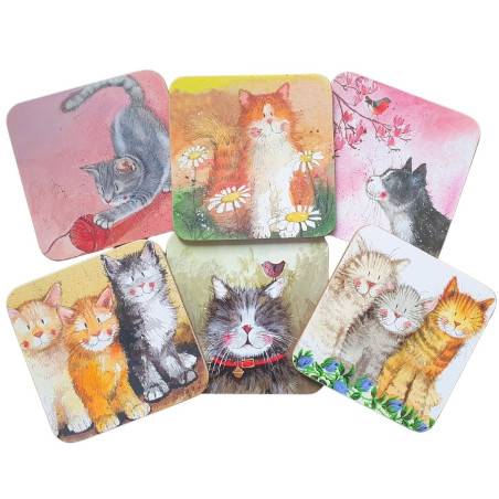 Lot de 6 sous-verre chat