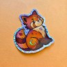 Sticker panda roux pailleté
