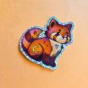 Sticker panda roux pailleté
