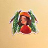 Sticker nature fille avec plantes - décoration autocollant